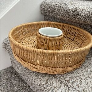 Chip And Dip Wicker Basket